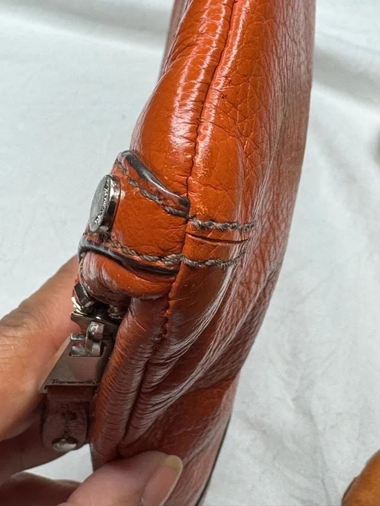 Tignanello Orange Pebbled Leather Crossbody Bag - Picture 11 of 12